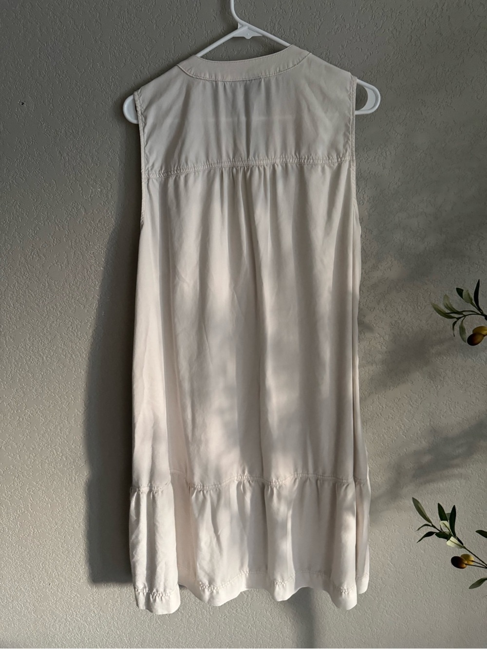 Lane Bryant Sleeveless Button Front Tiered Swing Dress Ivory Size 14 - Picture 5 of 7